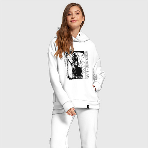 Женский костюм оверсайз Denji арт / Белый – фото 2