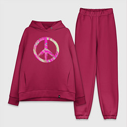 Женский костюм оверсайз Pink peace, цвет: маджента