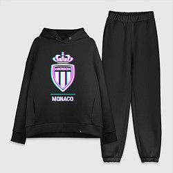 Женский костюм оверсайз Monaco FC в стиле glitch, цвет: черный