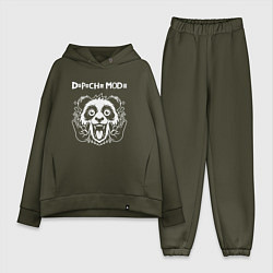 Женский костюм оверсайз Depeche Mode rock panda, цвет: хаки