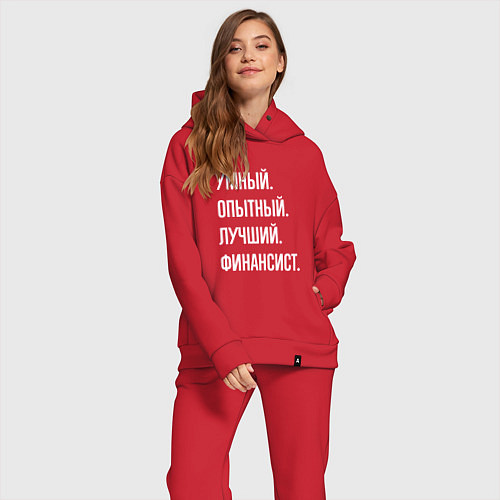 Женский костюм оверсайз Умный опытный лучший финансист / Красный – фото 2