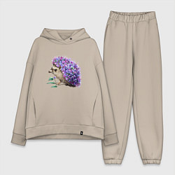 Женский костюм оверсайз Сиреневый ежик