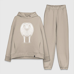 Женский костюм оверсайз Белая овечка анфас