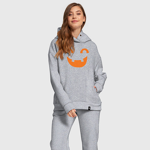 Женский костюм оверсайз Orange smile / Меланж – фото 2