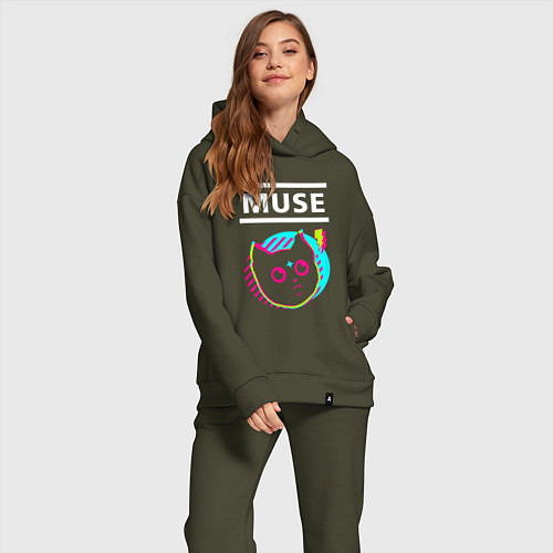 Женский костюм оверсайз Muse rock star cat / Хаки – фото 2