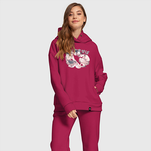 Женский костюм оверсайз Шепот сердца - студия Гибли / Маджента – фото 2