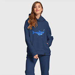 Женский костюм оверсайз Синяя акула, цвет: тёмно-синий — фото 2