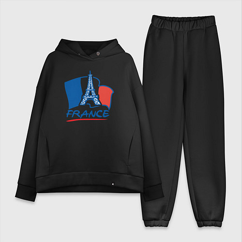 Женский костюм оверсайз France / Черный – фото 1