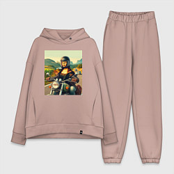 Женский костюм оверсайз Mona Lisa on a motorcycle - ai art