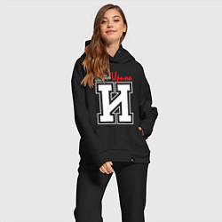 Женский костюм оверсайз Ирина - человек с большой буквы, цвет: черный — фото 2