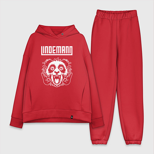 Женский костюм оверсайз Lindemann rock panda / Красный – фото 1