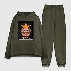 Женский костюм оверсайз Веселый король смайликов - Funny king emoji