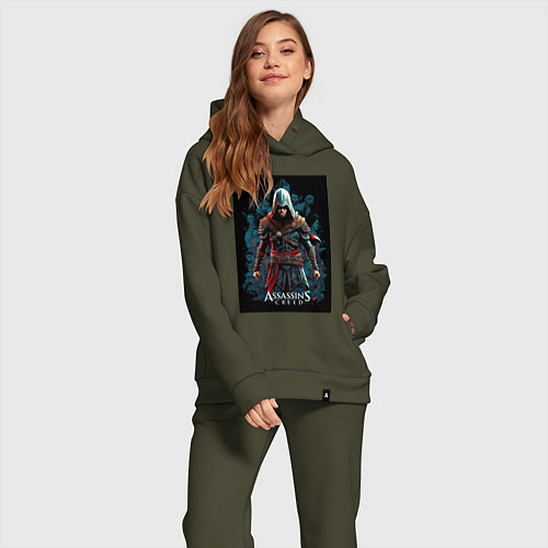 Женский костюм оверсайз Assassins creed старый стиль / Хаки – фото 2