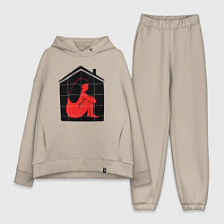 Женский костюм оверсайз Сижу дома