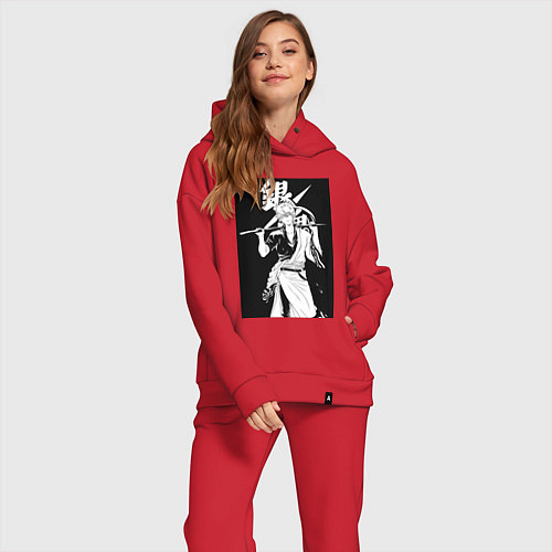 Женский костюм оверсайз Гинтама Самурай / Красный – фото 2