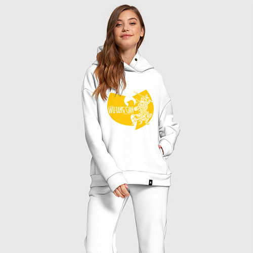 Женский костюм оверсайз Wu shaolin logo / Белый – фото 2