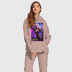 Женский костюм оверсайз League of Legends Kaisa Kda, цвет: пыльно-розовый — фото 2