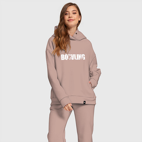 Женский костюм оверсайз Боулинг / Пыльно-розовый – фото 2