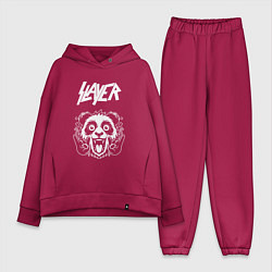 Женский костюм оверсайз Slayer rock panda, цвет: маджента