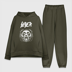 Женский костюм оверсайз Slayer rock panda, цвет: хаки