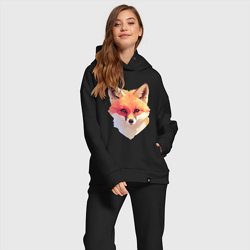 Женский костюм оверсайз Foxs head / Черный – фото 2