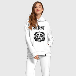Женский костюм оверсайз Slipknot - rock panda, цвет: белый — фото 2