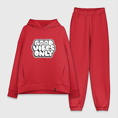 Женский костюм оверсайз Goof vibes black / Красный – фото 1