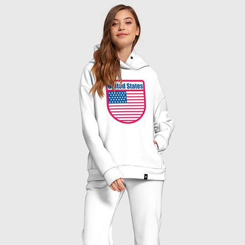 Женский костюм оверсайз United States / Белый – фото 2