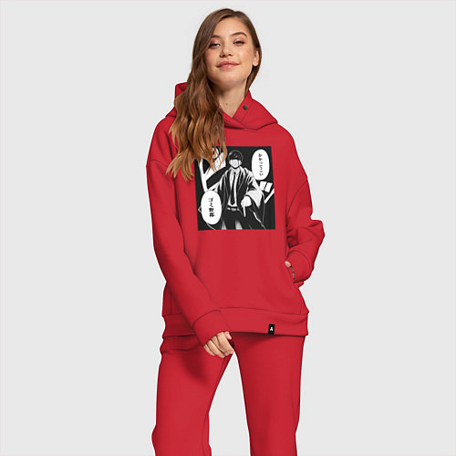 Женский костюм оверсайз Мэш Бёрндэд / Красный – фото 2