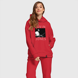 Женский костюм оверсайз Elvin Jones jazz legend, цвет: красный — фото 2