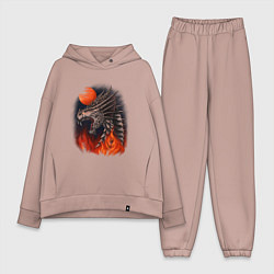 Женский костюм оверсайз Огненный дракон хамелеон