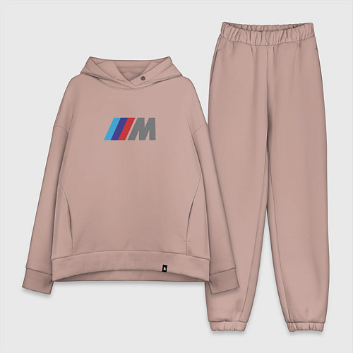 Женский костюм оверсайз BMW logo sport / Пыльно-розовый – фото 1