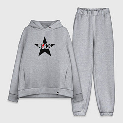 Женский костюм оверсайз Rock star in black red