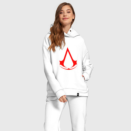 Женский костюм оверсайз Red logo of assassins / Белый – фото 2