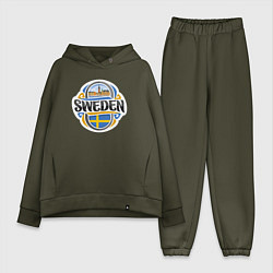 Женский костюм оверсайз Sweden, цвет: хаки