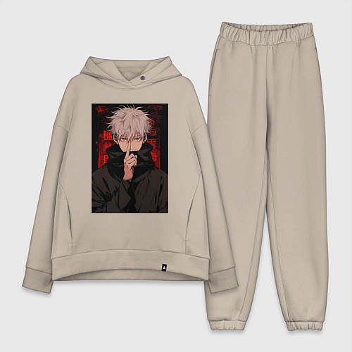 Женский костюм оверсайз Магическая битва Тогэ Инумаки / Миндальный – фото 1