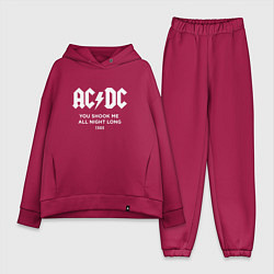 Женский костюм оверсайз AC DC - You shook me all night long 1980, цвет: маджента