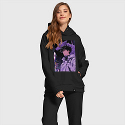 Женский костюм оверсайз Магическая битва Мэгуми Фусигуро волк, цвет: черный — фото 2