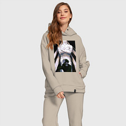 Женский костюм оверсайз Магическая битва Мэгуми Фусигуро холодный юноша, цвет: миндальный — фото 2