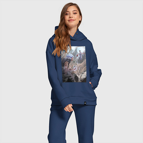 Женский костюм оверсайз Магическая битва Сатору Годзё Сукуна Рёмэн / Тёмно-синий – фото 2