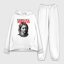 Женский костюм оверсайз Nirvana kurt donald cobain, цвет: белый