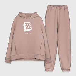 Женский костюм оверсайз Zenless Zone Zero logo, цвет: пыльно-розовый