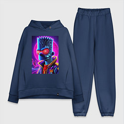 Женский костюм оверсайз Cool Bart Simpson - neon glow, цвет: тёмно-синий