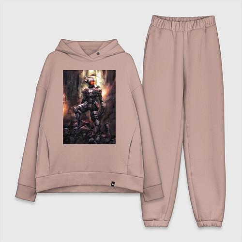 Женский костюм оверсайз Убийца гоблинов рыцарь / Пыльно-розовый – фото 1