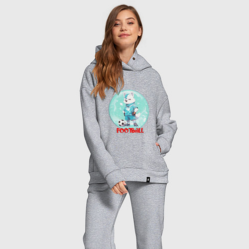 Женский костюм оверсайз Забавный гордый футболист / Меланж – фото 2