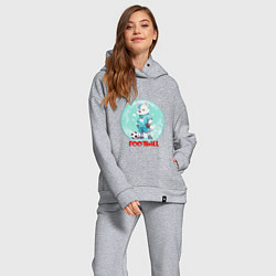 Женский костюм оверсайз Забавный гордый футболист, цвет: меланж — фото 2