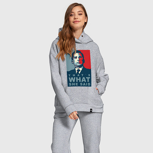 Женский костюм оверсайз Thats what she said - the office / Меланж – фото 2