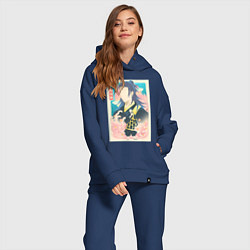 Женский костюм оверсайз Магическая битва Кэндзяку камонаритоси, цвет: тёмно-синий — фото 2