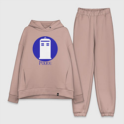 Женский костюм оверсайз Tardis police, цвет: пыльно-розовый