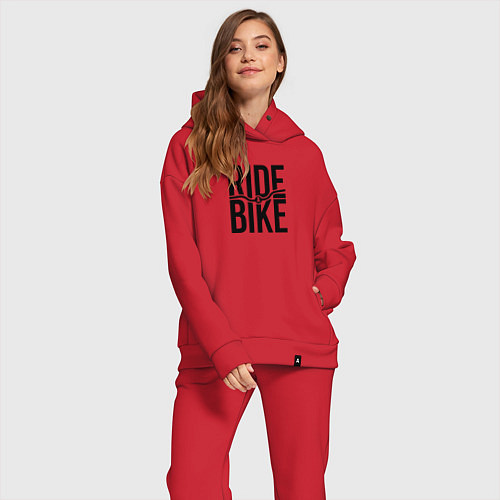 Женский костюм оверсайз Black ride bike / Красный – фото 2